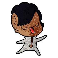 cute cartoon girl with hipster haircut