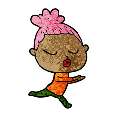 cartoon calm woman