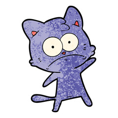 cartoon nervous cat