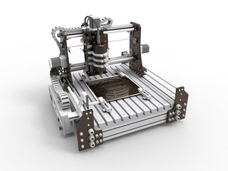3D render - isolated CNC machine