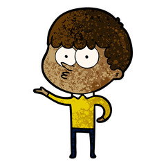 cartoon curious boy
