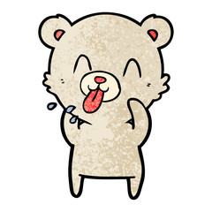 rude cartoon polar bear sticking out tongue