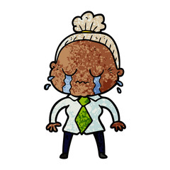 cartoon crying old lady