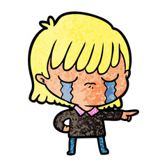 cartoon woman crying