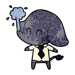 cute cartoon elephant spouting water