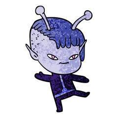 cute cartoon alien girl