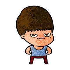 annoyed cartoon boy