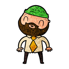Obraz premium cartoon bearded man