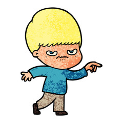 angry cartoon boy