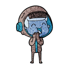 happy cartoon astronaut