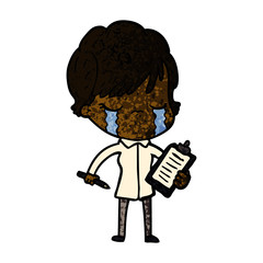 cartoon woman crying