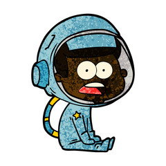 cartoon surprised astronaut