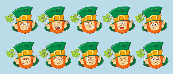 Collection of Leprechaun for Saint Patricks design.