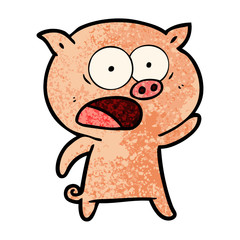 cartoon pig shouting