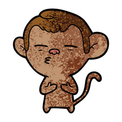 cartoon suspicious monkey