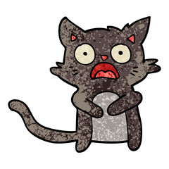 cartoon horrified cat