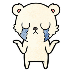 sad little polar bear cartoon