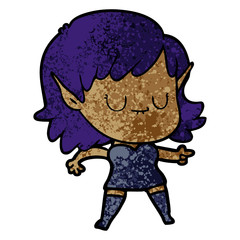 happy cartoon elf girl