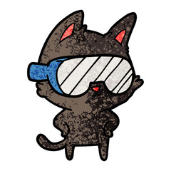 cartoon cat with goggles over eyes
