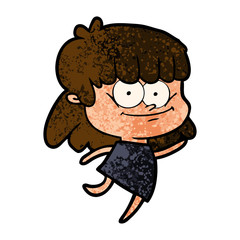 cartoon girl smiling