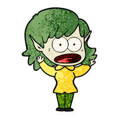 cartoon shocked elf girl