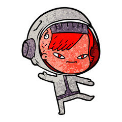cartoon astronaut woman