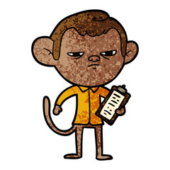 cartoon annoyed monkey boss