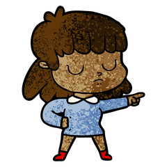 cartoon indifferent woman accusing