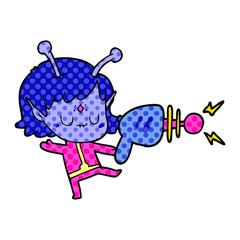 cartoon alien girl