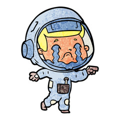 cartoon crying astronaut