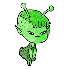 cute cartoon alien girl