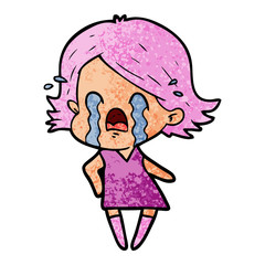cartoon woman crying