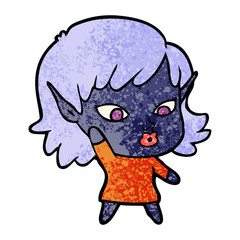 pretty cartoon elf girl