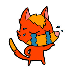 sad little fox cartoon character