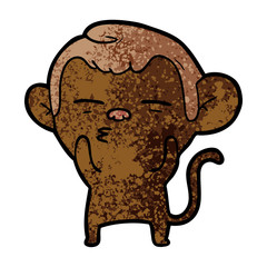 cartoon suspicious monkey