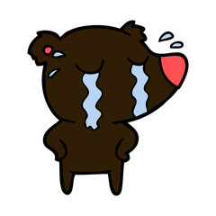 crying bear cartoon character
