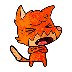 angry cartoon fox