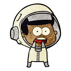 cartoon surprised astronaut