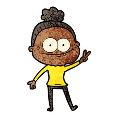 cartoon happy old woman
