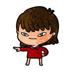 cartoon pointing woman