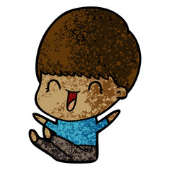 happy cartoon boy