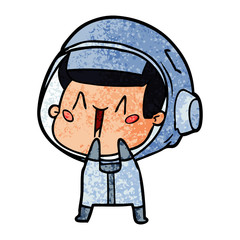 happy cartoon astronaut