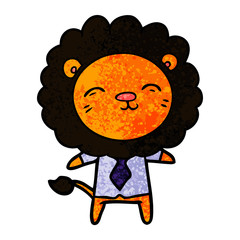 cartoon lion in business clothes