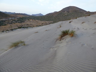 Cabo de Gata. Playa de Mónsul y los Genoveses en Almeria (Andalucia, España) se encuentra en el...