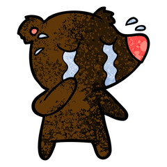 cartoon crying bear