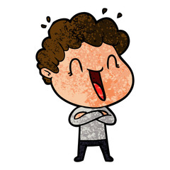 cartoon happy man laughing