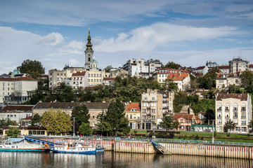 Obraz premium Belgrade, Serbia October 16, 2014: Orthodox Cathedral church and Patriarchy in Belgrade