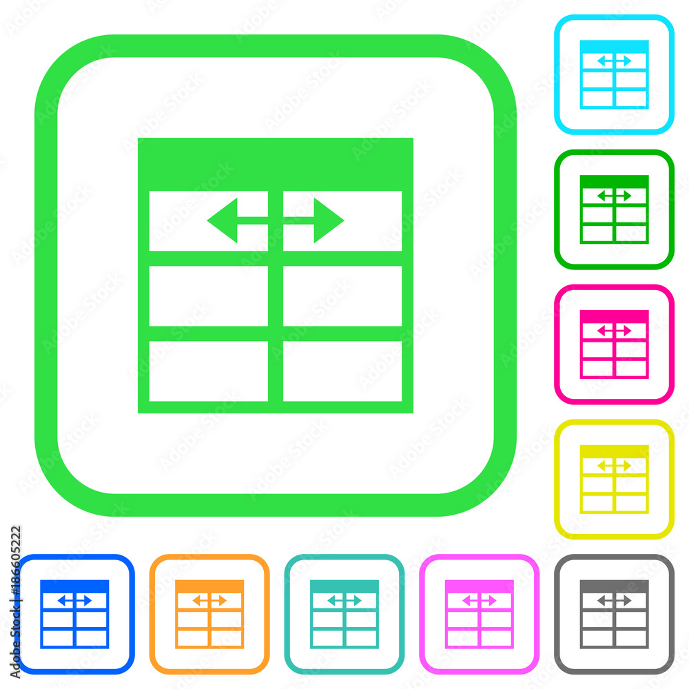 Aufkleber spreadsheet adjust table column width vivid colored flat icons
