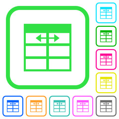 Spreadsheet adjust table column width vivid colored flat icons