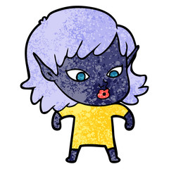 pretty cartoon elf girl